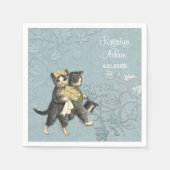Serviette En Papier Posh Cats Mariage 2 Bleu (Devant)
