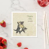 Serviette En Papier Posh Cats Mariage 2 ivoire Papier serviettes (En situation)