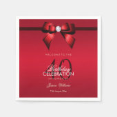 Serviette En Papier Posh Gem Bow & Ribbon 40e anniversaire (Devant)