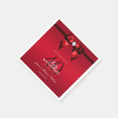 Serviette En Papier Posh Gem Bow & Ribbon 40e anniversaire de Mariage (Coin)