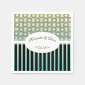 Serviette En Papier Posh Jaune et Fête des mariées Turquoise (Devant)