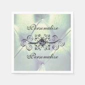 Serviette En Papier Posh pintuck satin et serviette en diamant (Devant)