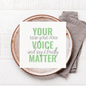 Serviette En Papier Positive Green Your Voice Matter Motivation Citati
