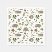 Serviette En Papier Possum dans un champ de Berry en blanc (Devant)
