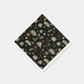 Serviette En Papier Possum dans un champ de Berry en noir (Coin)