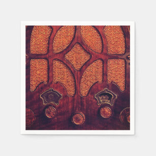 Serviette En Papier Poste radio antique en bois art déco élégant cathé