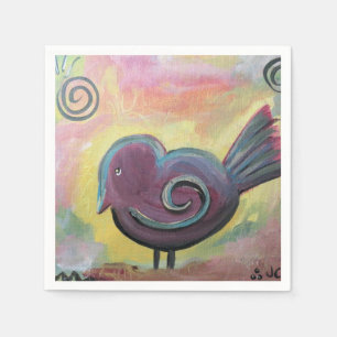 Serviette En Papier Poster d'art Fat Red Bird