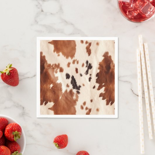 Serviette En Papier Poster de animal blanc Brown (En situation)