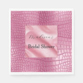 Serviette En Papier Poster de animal d'alligator rose Faux (Devant)