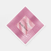 Serviette En Papier Poster de animal d'alligator rose Faux (Coin)