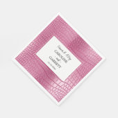 Serviette En Papier Poster de animal d'alligator rose Faux (Coin)