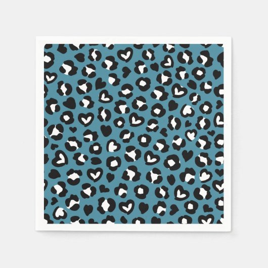 Serviette En Papier Poster de animal, Léopard Bleu, Zones de Cheetah, (Devant)