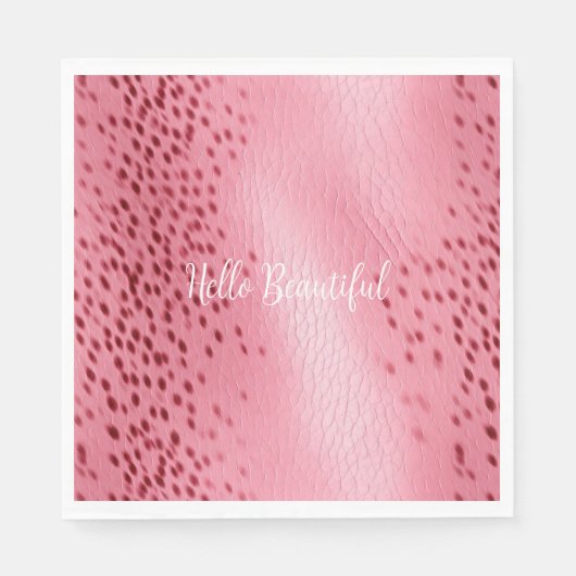 Serviette En Papier Poster de animal léopard rose (Devant)