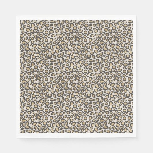 Serviette En Papier Poster de animal Leopard Spots Nuetrals Chic Party (Devant)