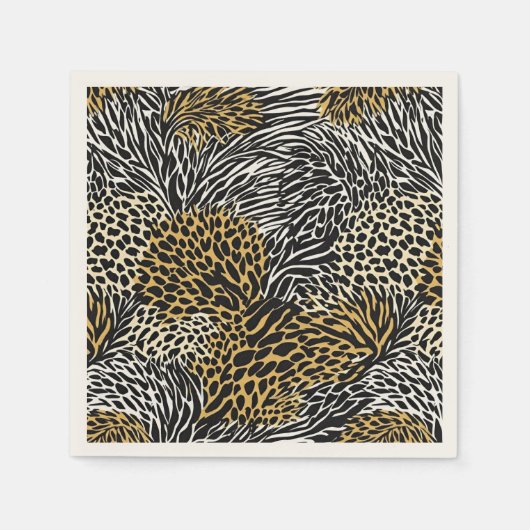 Serviette En Papier Poster de animal mixte Zebra Leopard Tiger Impress (Devant)