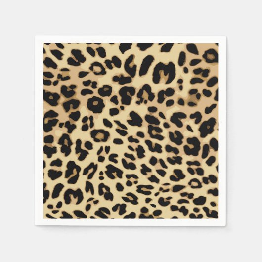 Serviette En Papier Poster de animal Motif Leopard Noir/Or (Devant)