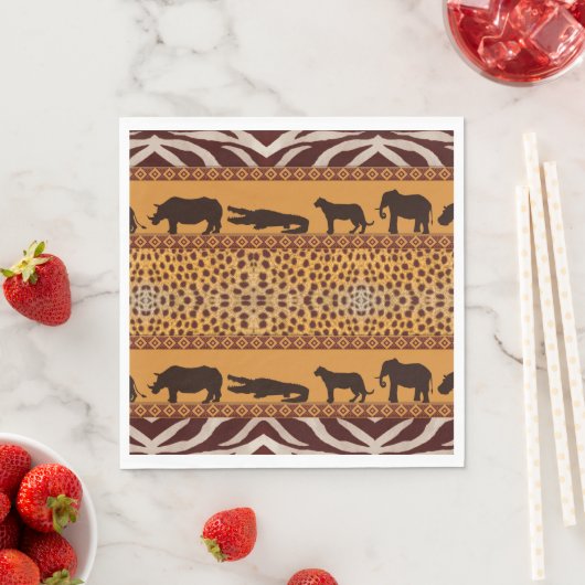 Serviette En Papier Poster de animal Motif Tribal Africain moderne (En situation)