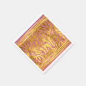 Serviette En Papier Poster de animal, rayures de tigre en or, blush, b (Coin)