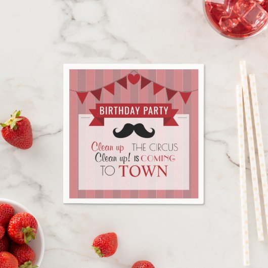 Serviette En Papier Poster de Cirque Classique Fête d'anniversaire pou (En situation)