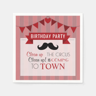 Serviette En Papier Poster de Cirque Classique Fête d'anniversaire pou