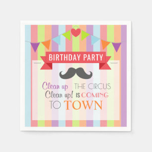Serviette En Papier Poster de cirque vintage Fête d'anniversaire pour 
