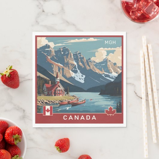Serviette En Papier Poster de voyage sur mesure Monogramme Canada (En situation)
