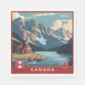 Serviette En Papier Poster de voyage sur mesure Monogramme Canada (Devant)