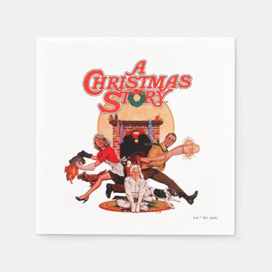 Serviette En Papier Poster d'une histoire de Noël (Devant)