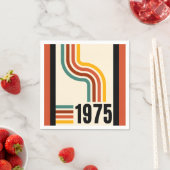Serviette En Papier poster vintage Retro Stripes 1975 (En situation)