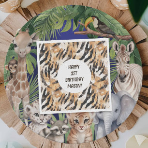 Serviette En Papier Posters de animaux Jungle Safari fête d'anniversai