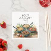 Serviette En Papier Pot de fête de la soupe rustique en aquarelle (En situation)