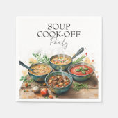 Serviette En Papier Pot de fête de la soupe rustique en aquarelle (Devant)