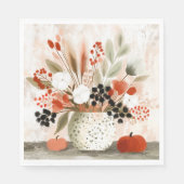 Serviette En Papier Pot de fleurs d'automne et Pot tacheté de rouille (Devant)