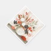 Serviette En Papier Pot de fleurs d'automne et Pot tacheté de rouille (Coin)