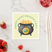 Serviette En Papier Pot d'or Joyeuse Saint Patrick (En situation)