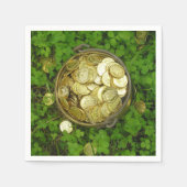 Serviette En Papier Pot magique d'or avec Shamrocks! (Devant)
