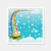 Serviette En Papier Pot or et arc-en-ciel (Devant)