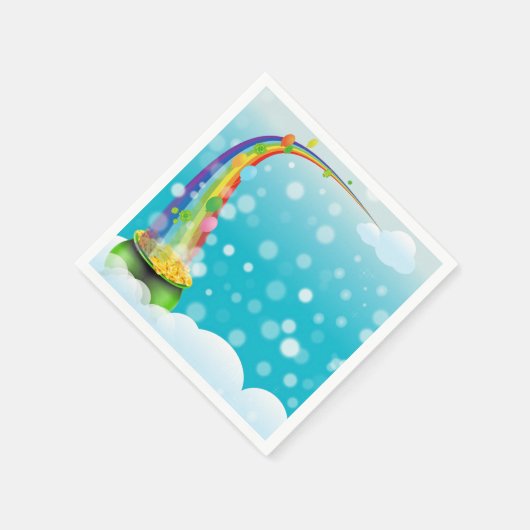 Serviette En Papier Pot or et arc-en-ciel (Coin)