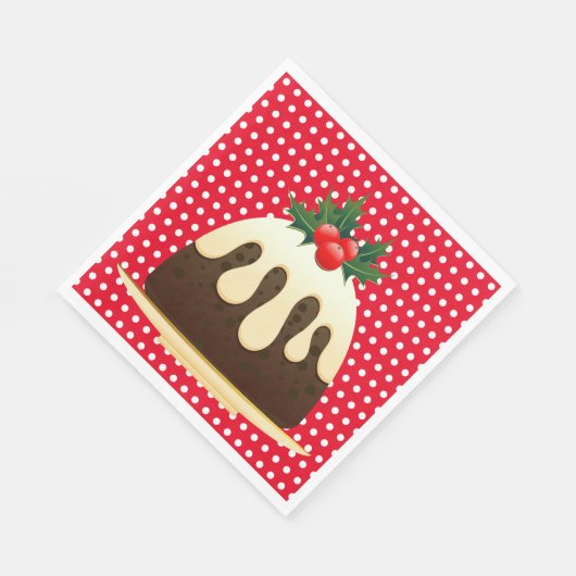 Serviette En Papier Pot Rouge, Pudding De Noël (Coin)