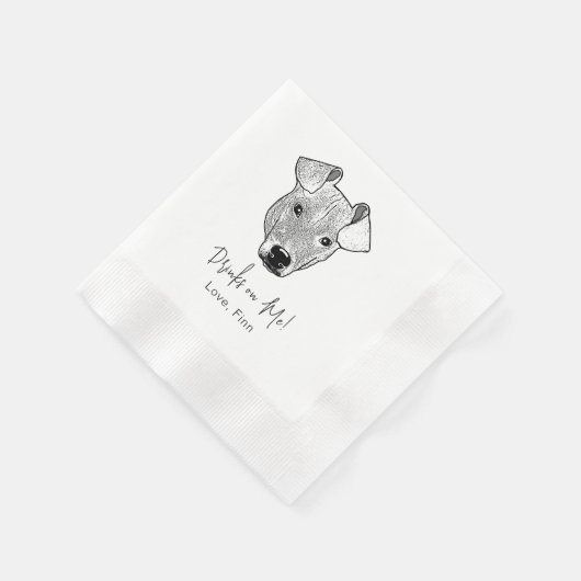 Serviette En Papier Potcake Chien Boisson Personnalisée Sur Moi (Coin)