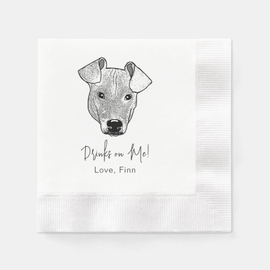 Serviette En Papier Potcake Chien Boisson Personnalisée Sur Moi (Devant)