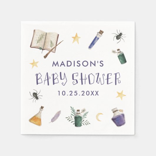 Serviette En Papier Potions magiques Whimsical Baby shower Halloween (Devant)