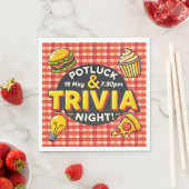 Serviette En Papier Potluck et Trivia invitation de nuit par chance (En situation)