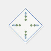 Serviette En Papier Pots de gingembre bleus Jar Topiaire vigne (Coin)