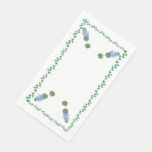 Serviette En Papier Pots de gingembre bleus Jar Topiaire vigne 