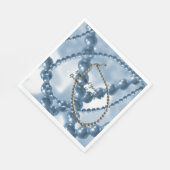 Serviette En Papier Pots de perles Papier Mariage bleu Naples (Coin)