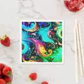 Serviette En Papier Pots et torsades Grunge Aquarelle masquer vers le  (En situation)