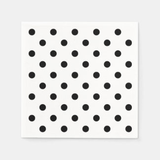 Serviette En Papier Pots Polka | points noirs et blancs rétro