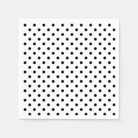 Serviette En Papier Pots Polka| points noirs et blancs rétros (Devant)