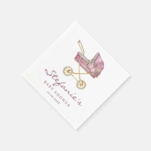 Serviette En Papier Poubelle rose C'est un Baby shower fille (Coin)